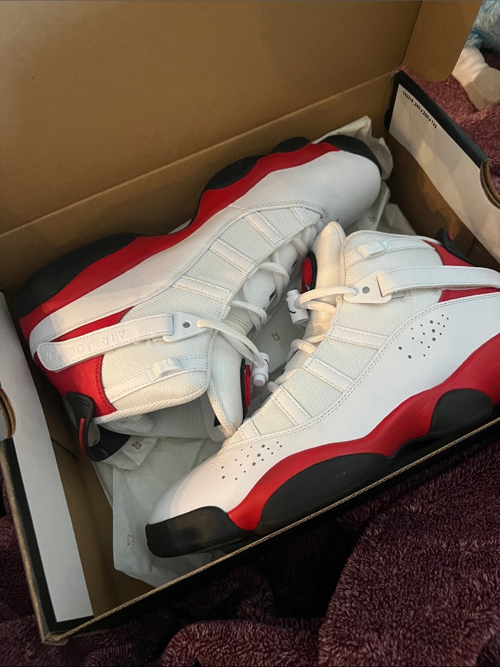 Jordan White, Red & Black High-Top Sneakers